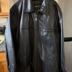 Wilson Black Leather Jacket for Men Sz XL